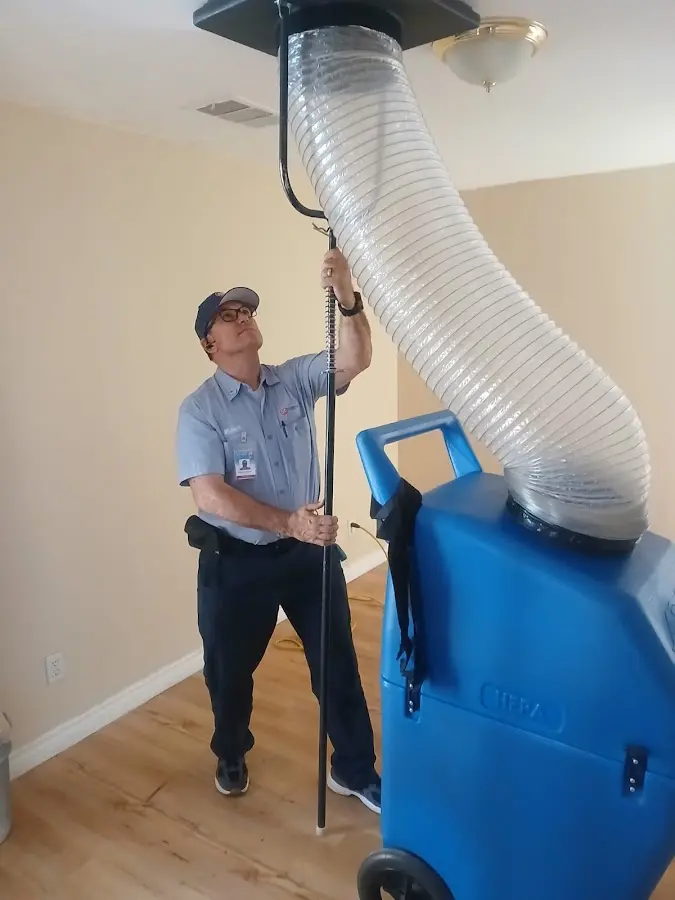 Mini Split Installation technician using HEPA equipment in Martinez